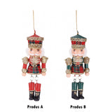 Ornament pentru brad, Spargator de nuci Tartan, rosu/verde, 11 cm - SIMONA'S CHRISTMAS