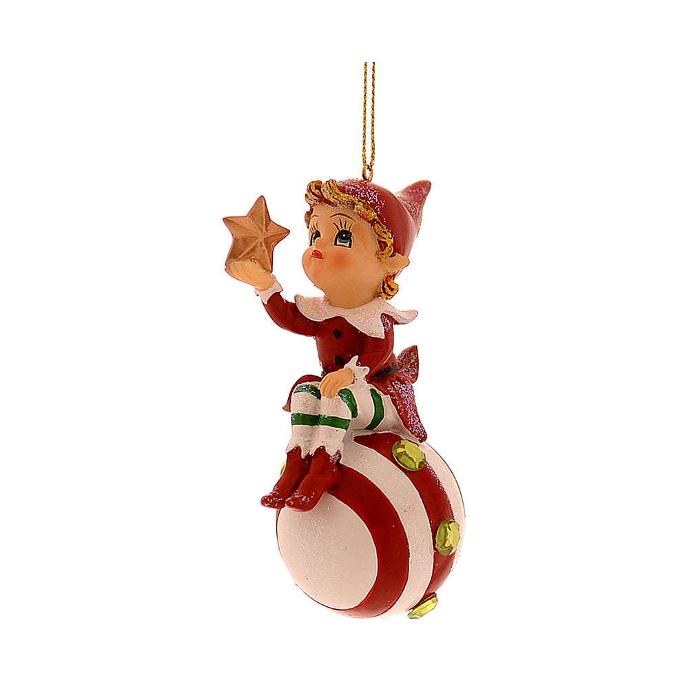Ornament pentru brad, Spiridus Lachie, rosu/alb, 11 cm - SIMONA'S CHRISTMAS