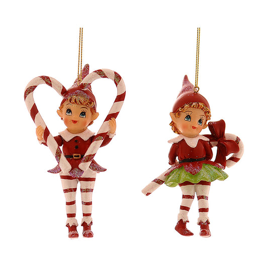 Ornament pentru brad, Spiridus Lauchlan, rosu/alb, 11 cm - SIMONA'S CHRISTMAS