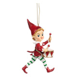 Ornament pentru brad, Spiridus muzical, rosu/verde, 10 cm - SIMONA'S CHRISTMAS