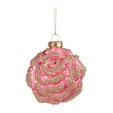 Ornament pentru brad, Trandafir, rosu/roz, 8 cm - SIMONA'S CHRISTMAS