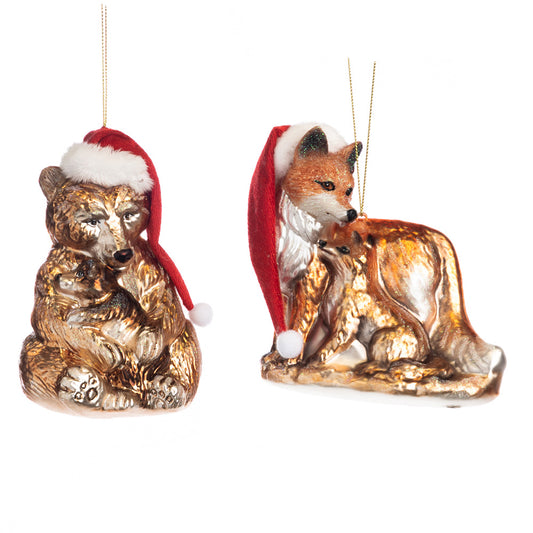 Ornament pentru brad, Urs/Vulpe, maro, 13 cm - SIMONA'S CHRISTMAS