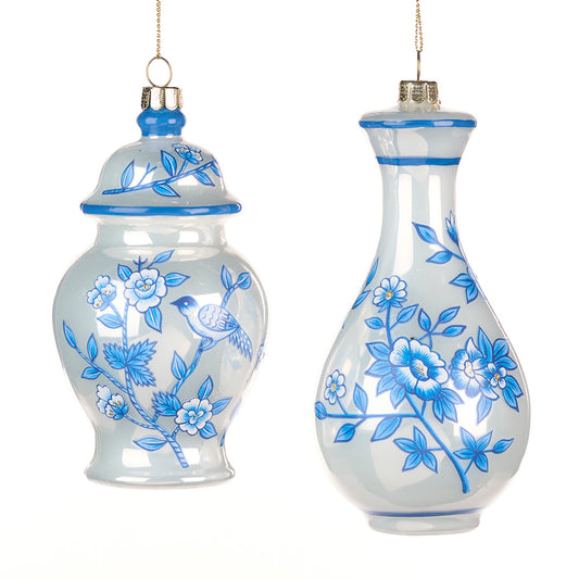 Ornament pentru brad, Vaza Delft, albastru/alb, 12 cm, SIMONA'S CHRISTMAS