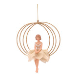 Ornament pentru brad, Zana in cerc, auriu, 14 cm - SIMONA'S CHRISTMAS