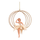 Ornament pentru brad, Zana in cerc, auriu, 14 cm - SIMONA'S CHRISTMAS