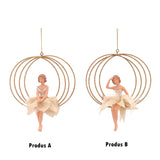 Ornament pentru brad, Zana in cerc, auriu, 14 cm - SIMONA'S CHRISTMAS