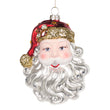 Ornament pentu brad, Cap Mos Craciun, rosu/alb, 14 cm, SIMONA'S CHRISTMAS