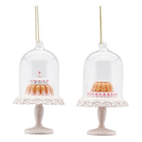 Ornament prajitura in dom, alb-roz, 11 cm - SIMONA'S Christmas