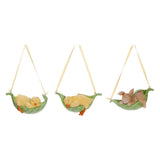 Ornament rata/pui/iepure dormind pe frunza, 12 cm - SIMONA'S COLLECTION