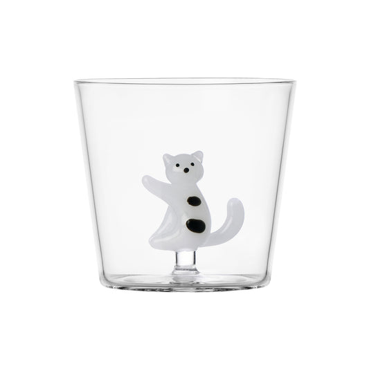 Pahar pentru apa, 8 cm, pisica alba cu pete negre, Tabby Cat by Alessandra Baldereschi - ICHENDORF