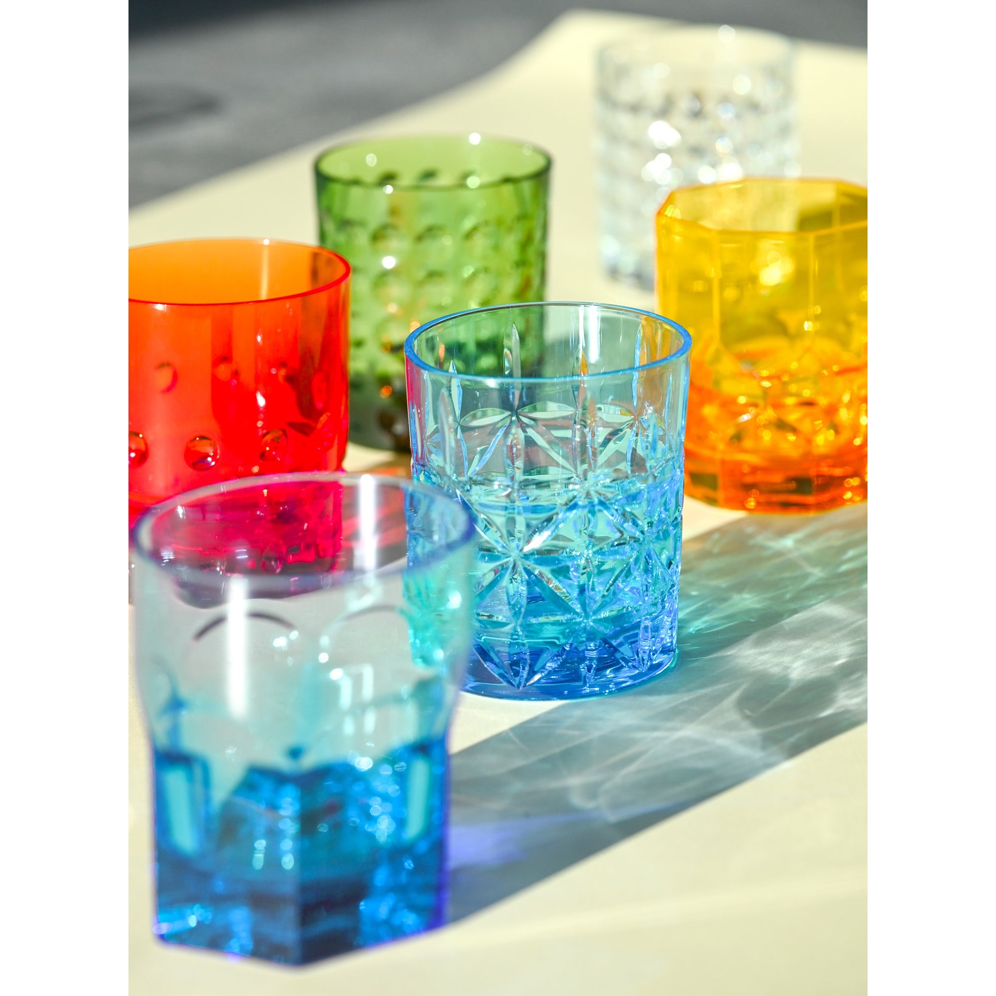 Set 6 pahare Tumbler, acril galben, Crystal Touch - BACI MILANO