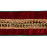 Panglica decorativa Jewel, auriu/rosu, 10 cm x 4.5 m, SIMONA'S CHRISTMAS