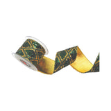 Panglica decorativa Juliet, verde/auriu, 10 cm x 4.5 m - SIMONA'S CHRISTMAS