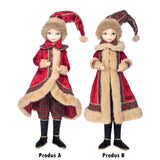 Papusa Aran/Freya, rosu/verde, 67 cm - SIMONA'S CHRISTMAS