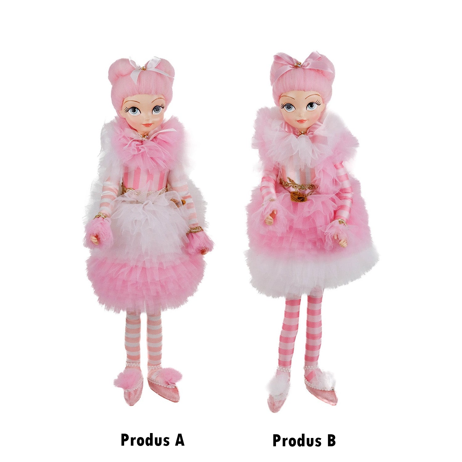 Papusa Carnival Cotton, roz/alb, 48 cm - SIMONA'S CHRISTMAS