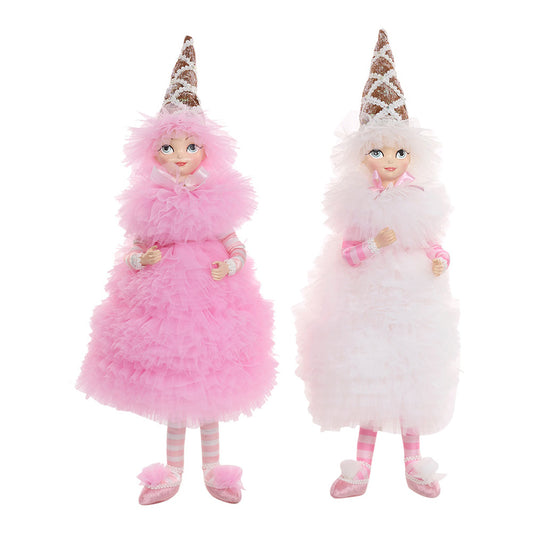 Papusa Carnival Ice Cream, roz/alb, 58 cm - SIMONA'S CHRISTMAS
