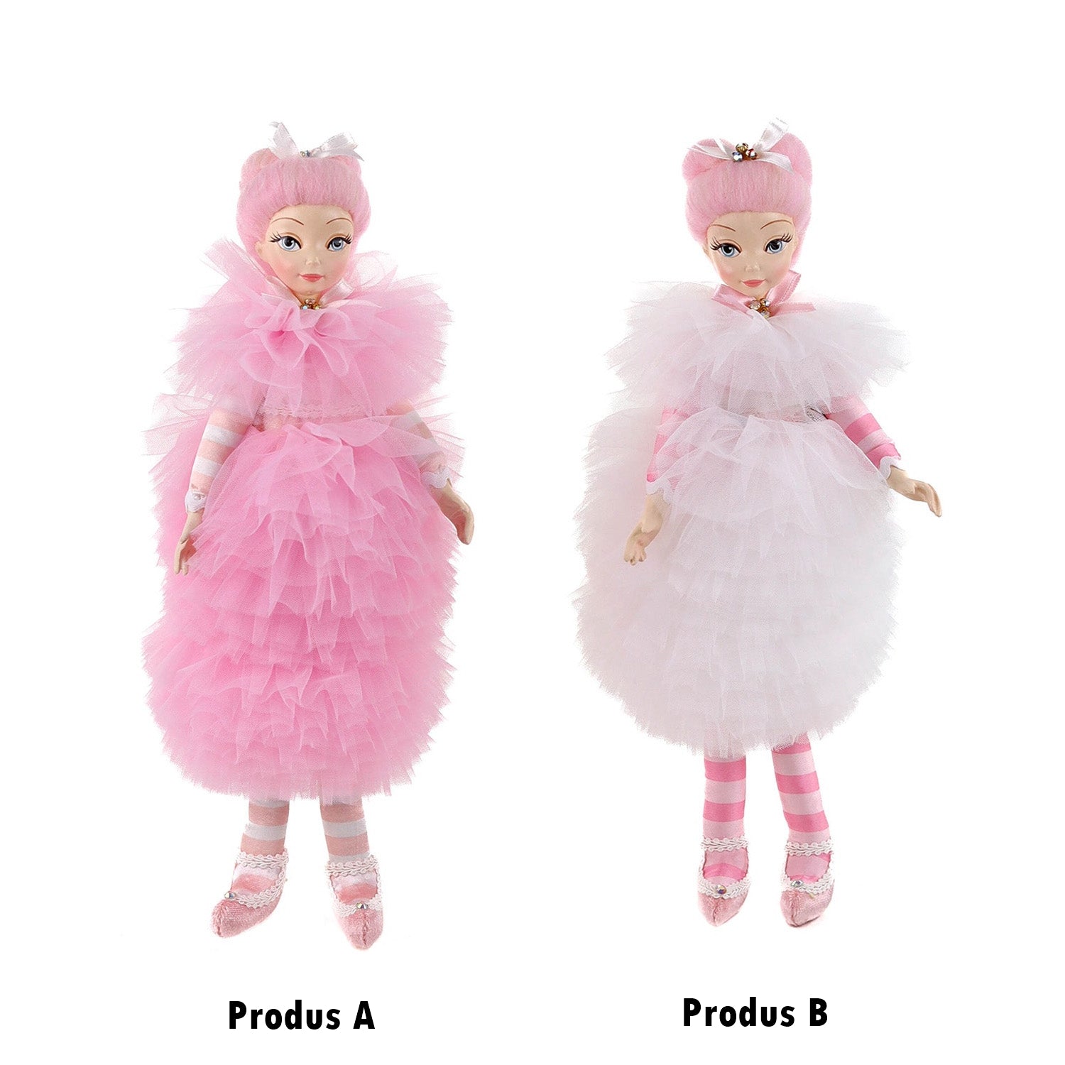 Papusa Carnival Tulle, roz/alb, 32 cm - SIMONA'S CHRISTMAS