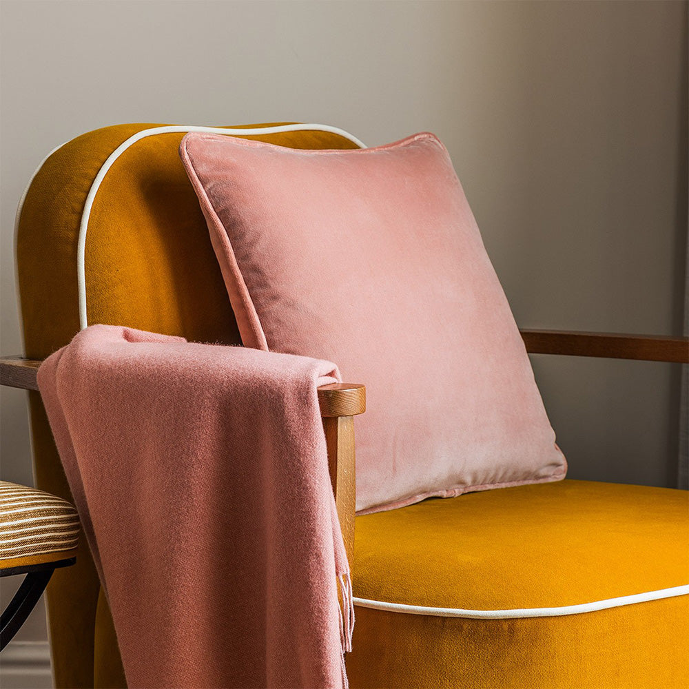 Fata de perna decorativa 45x45 cm, catifea, Divan Santal - YVES DELORME