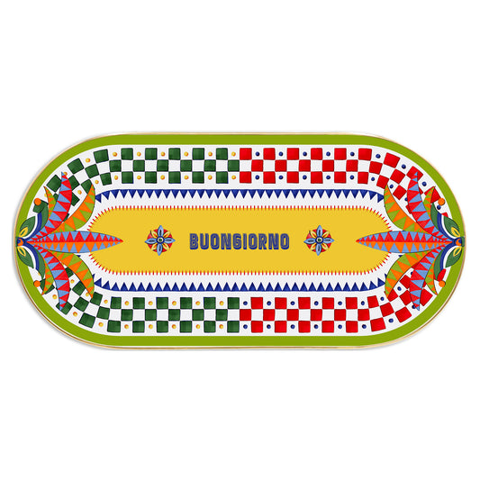 Platou Buongiorno, portelan, 32x15 cm, Dolce Vita - BACI MILANO