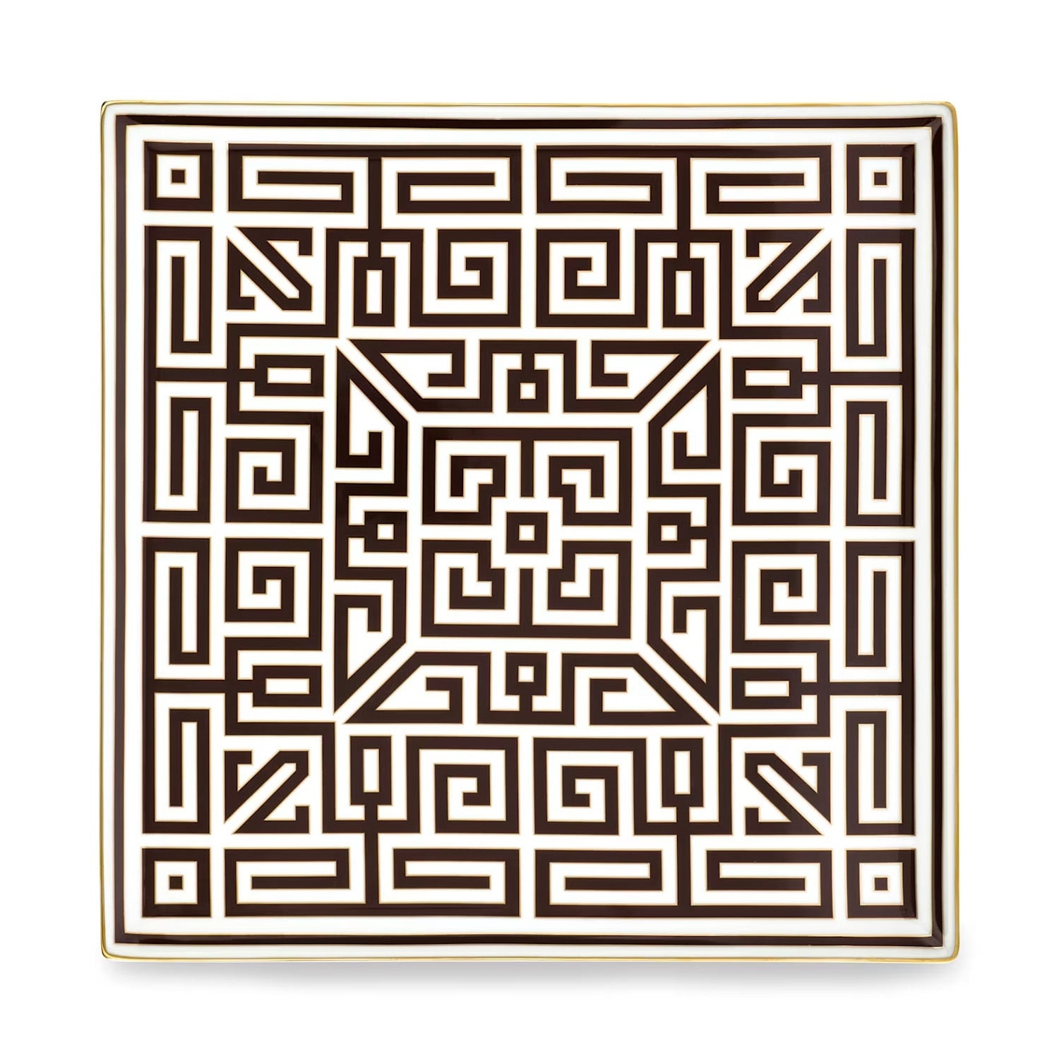 Platou patrat din portelan, 31 cm, Labirinto Ebano - GINORI 1735