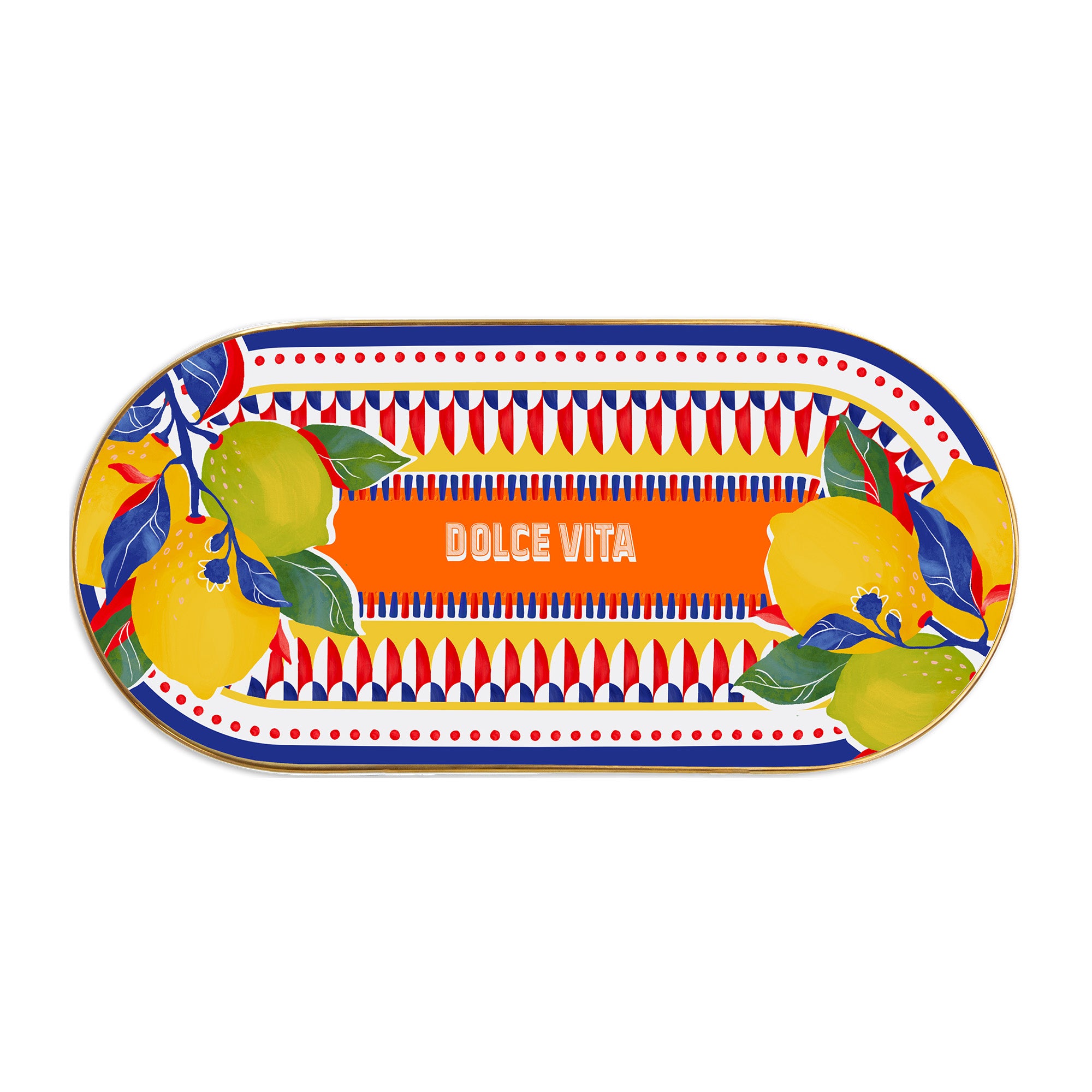 Platou Lemons, portelan, 24x11 cm, Dolce Vita - BACI MILANO