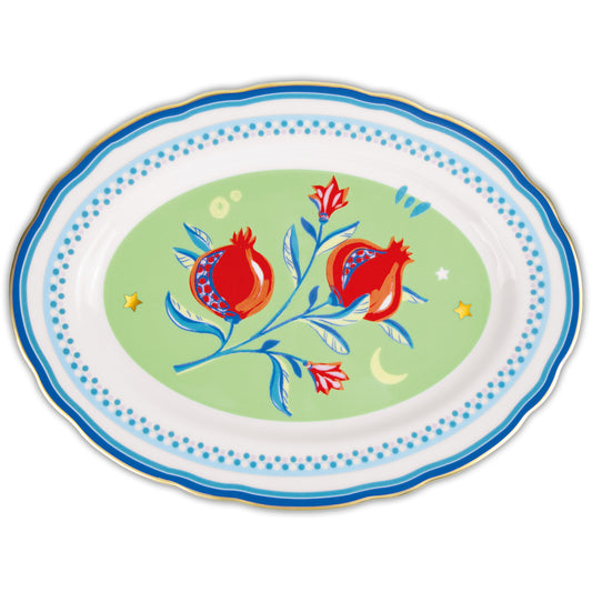 Platou oval, portelan, 34x25 cm, Mamma Mia Pomegranate - BACI MILANO