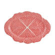 Platou oval, 37.5 cm, roz, Couve - BORDALLO PINHEIRO