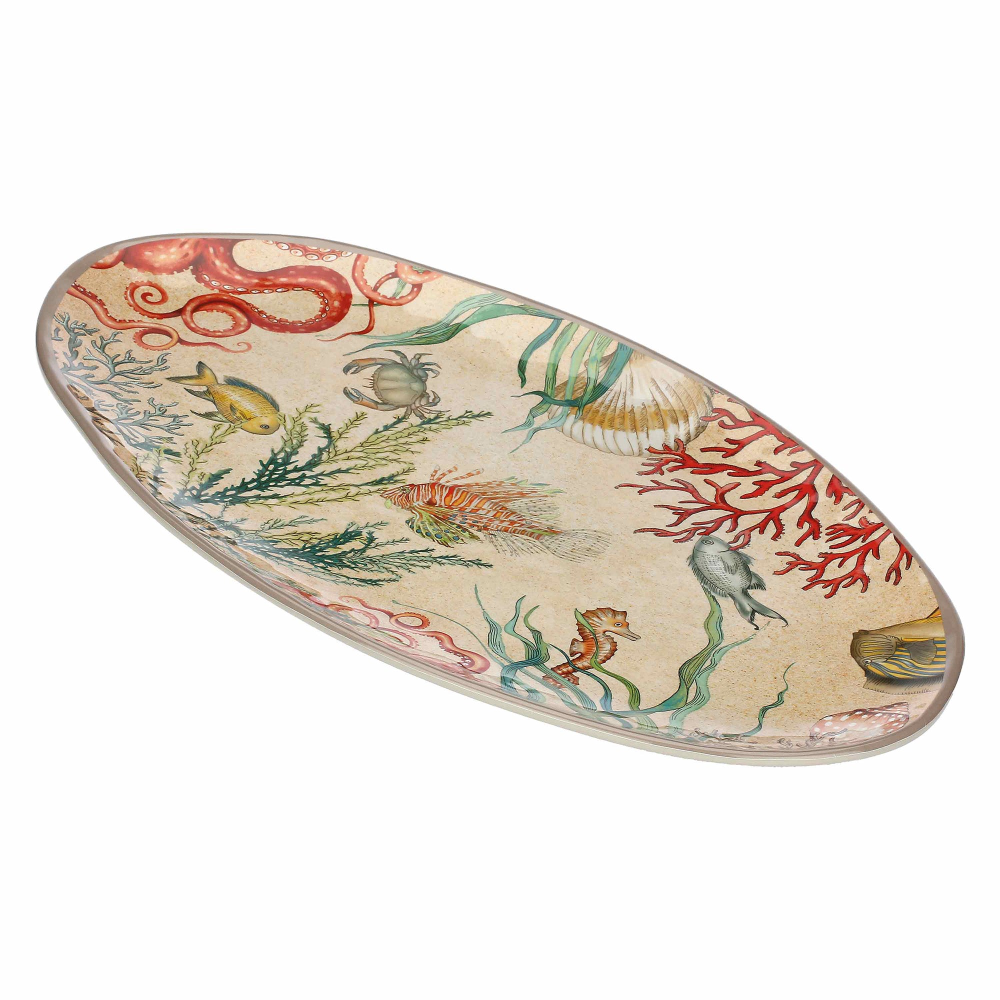Platou oval, melamina, 52x30 cm, Sea Life - SIMONA'S COLLECTION