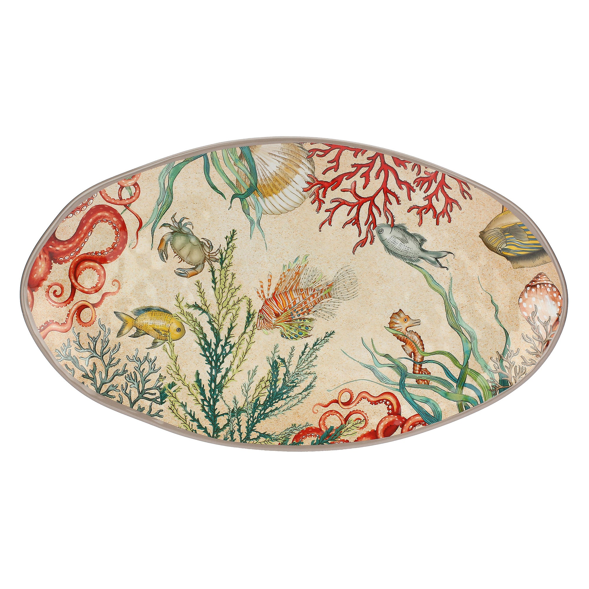 Platou oval, melamina, 52x30 cm, Sea Life - SIMONA'S COLLECTION