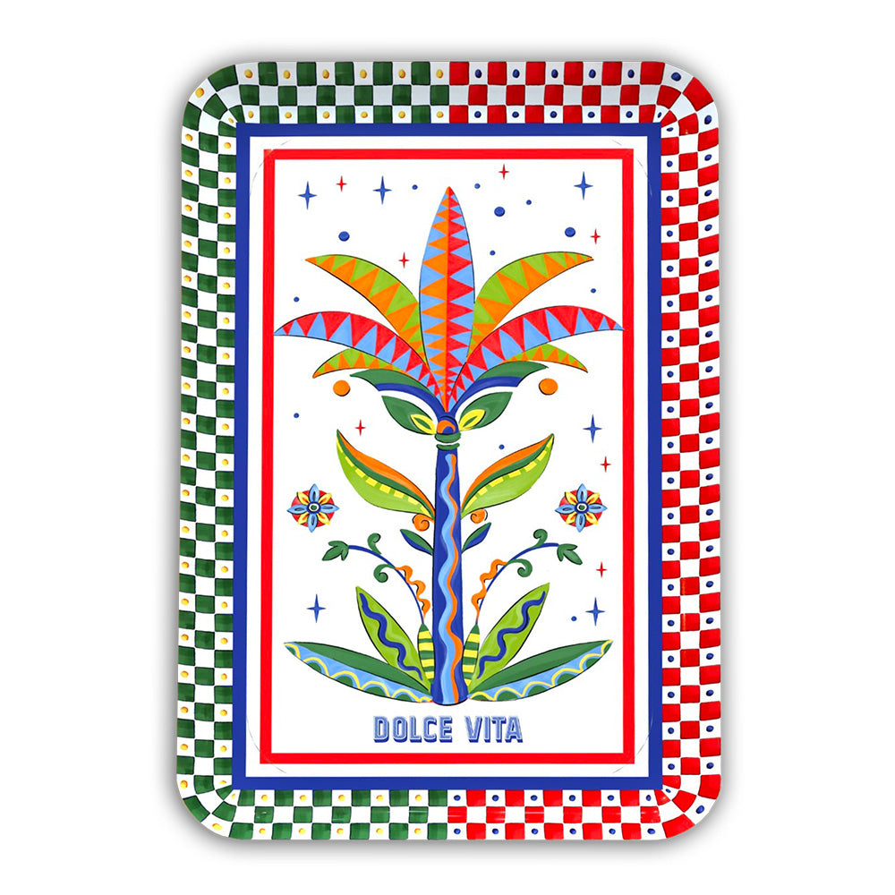 Platou Palm Tree, portelan, 35x23cm, Dolce Vita - BACI MILANO