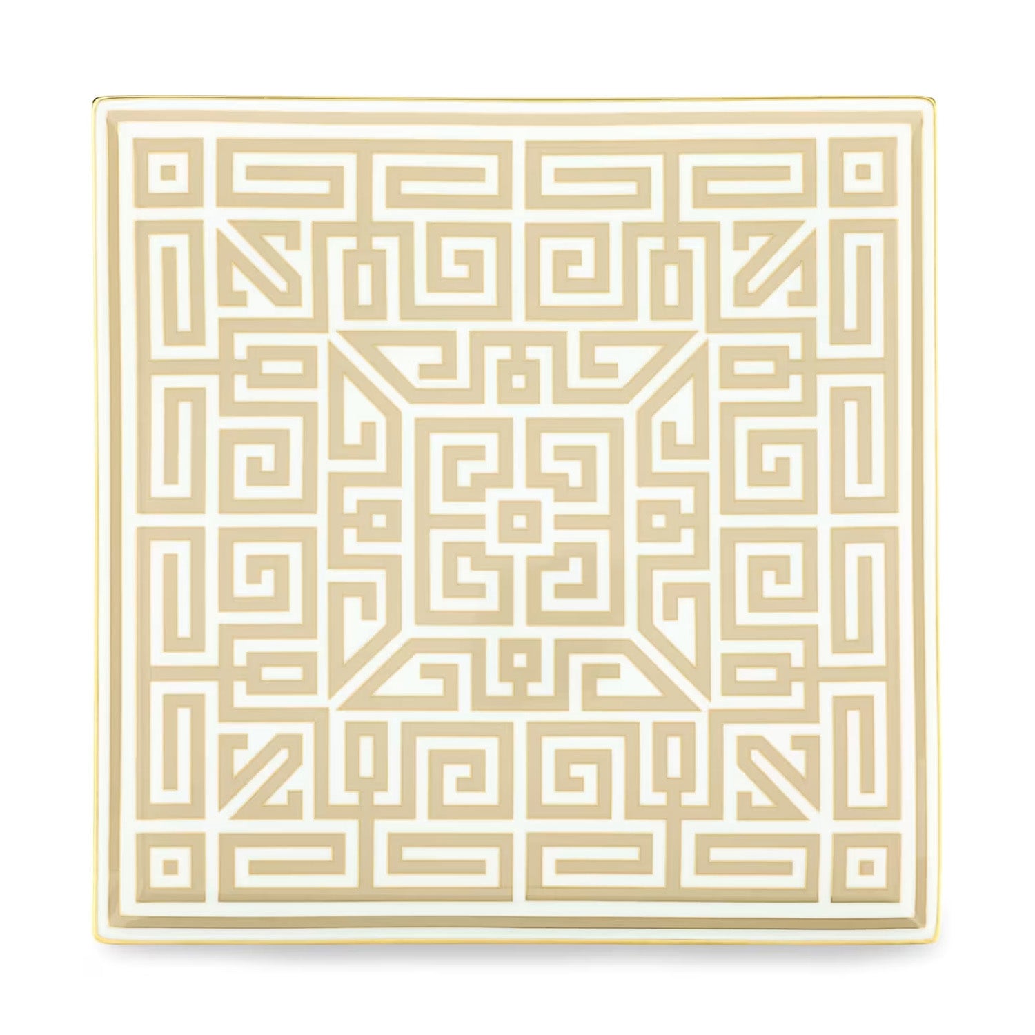 Platou patrat din portelan, 31 cm, Labirinto Cachemire - GINORI 1735