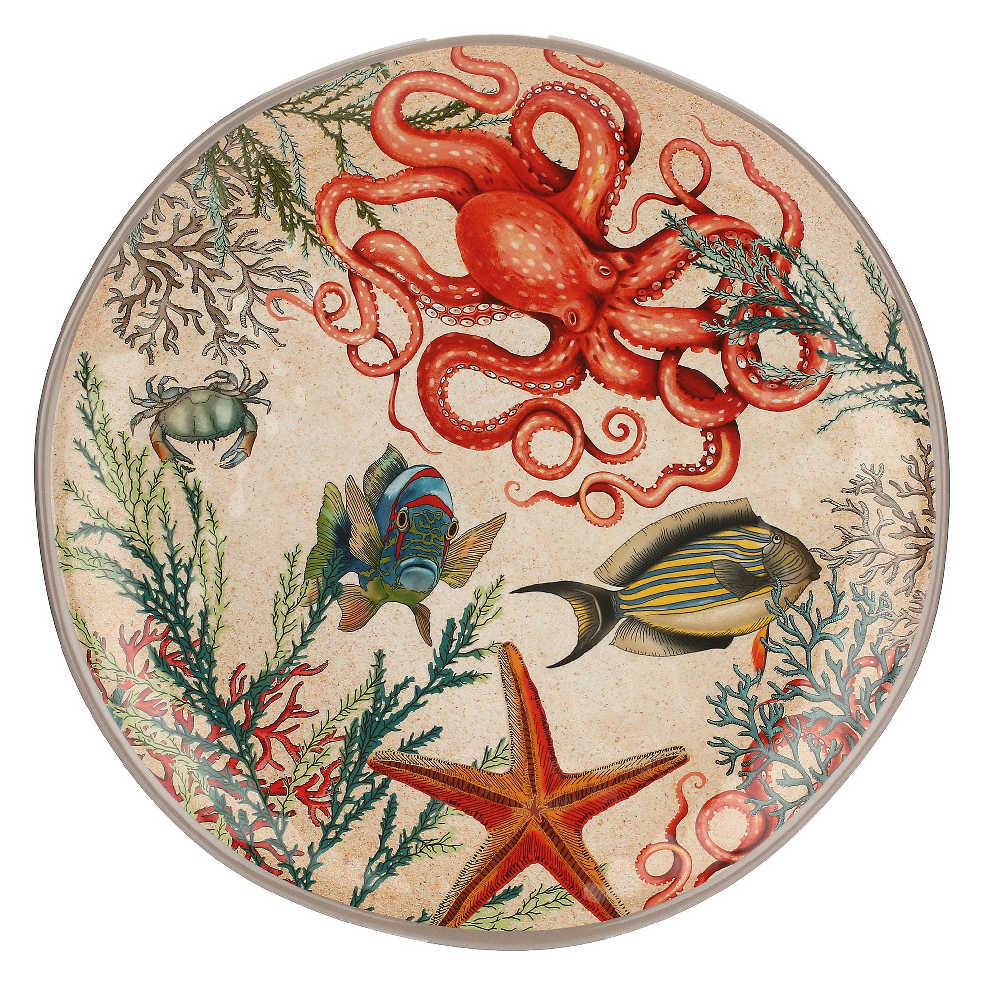 Platou rotund, melamina, 42 cm, Sea Life - SIMONA'S COLLECTION