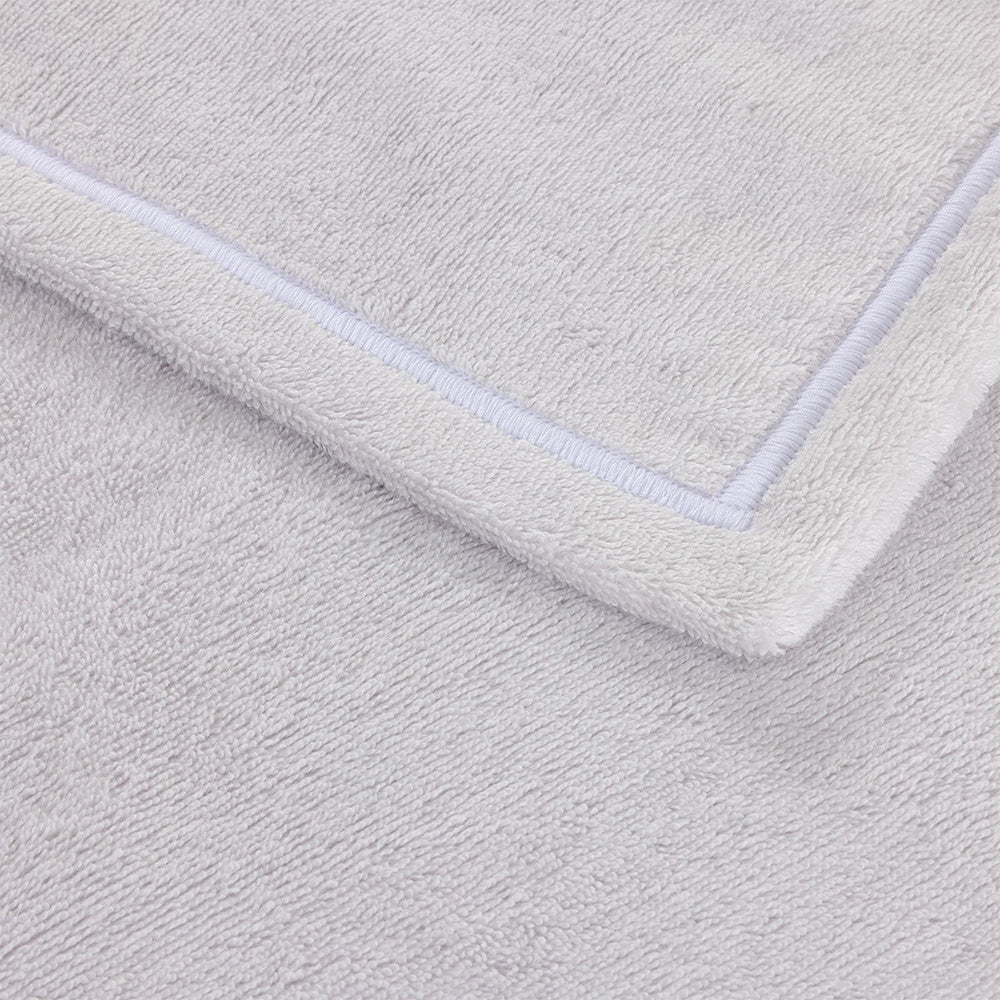 Prosop de baie XL, 100x160 cm, bumbac, Duetto Brume/Blanc - YVES DELORME