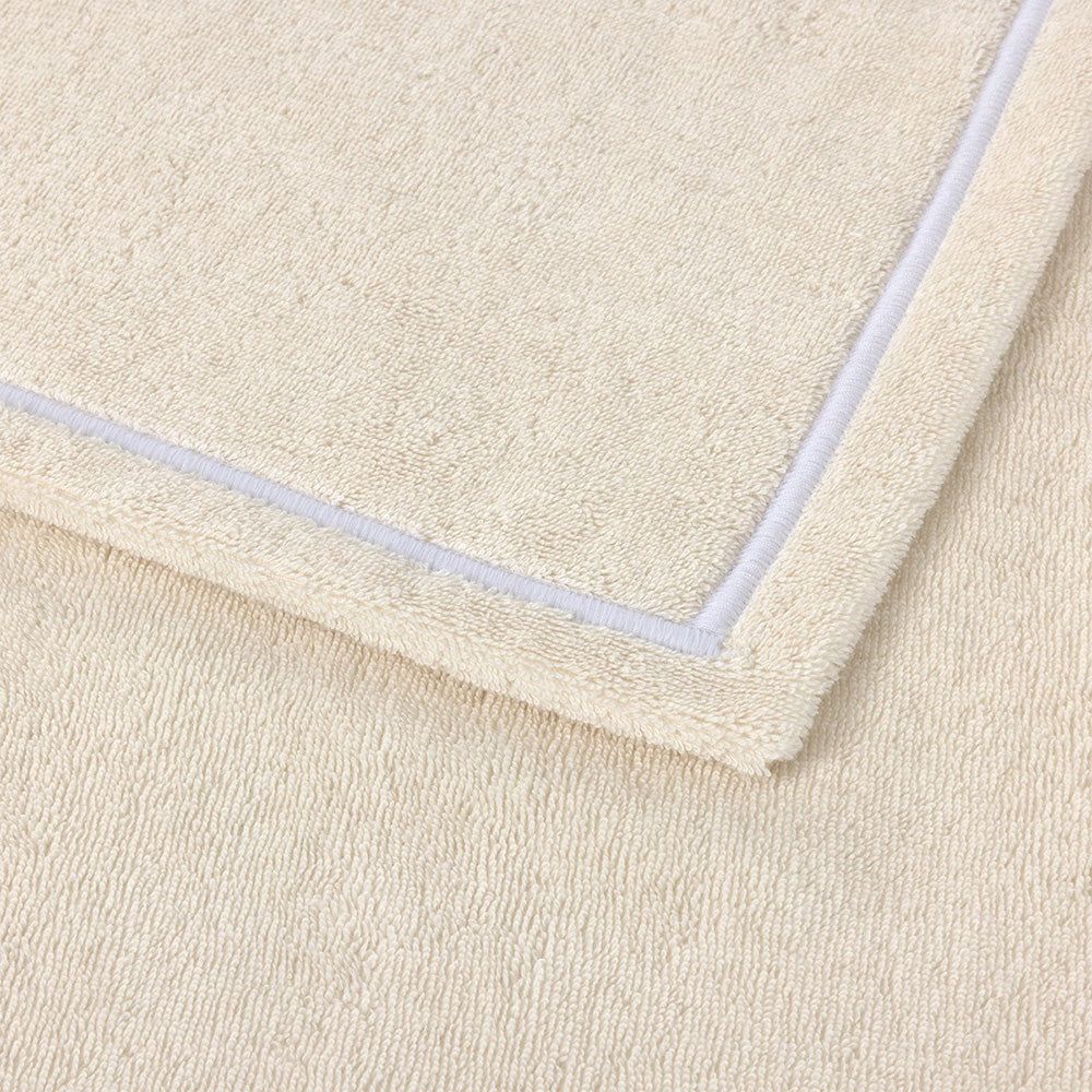 Prosop de baie XL, 100x160 cm, bumbac, Duetto Milk/Blanc - YVES DELORME