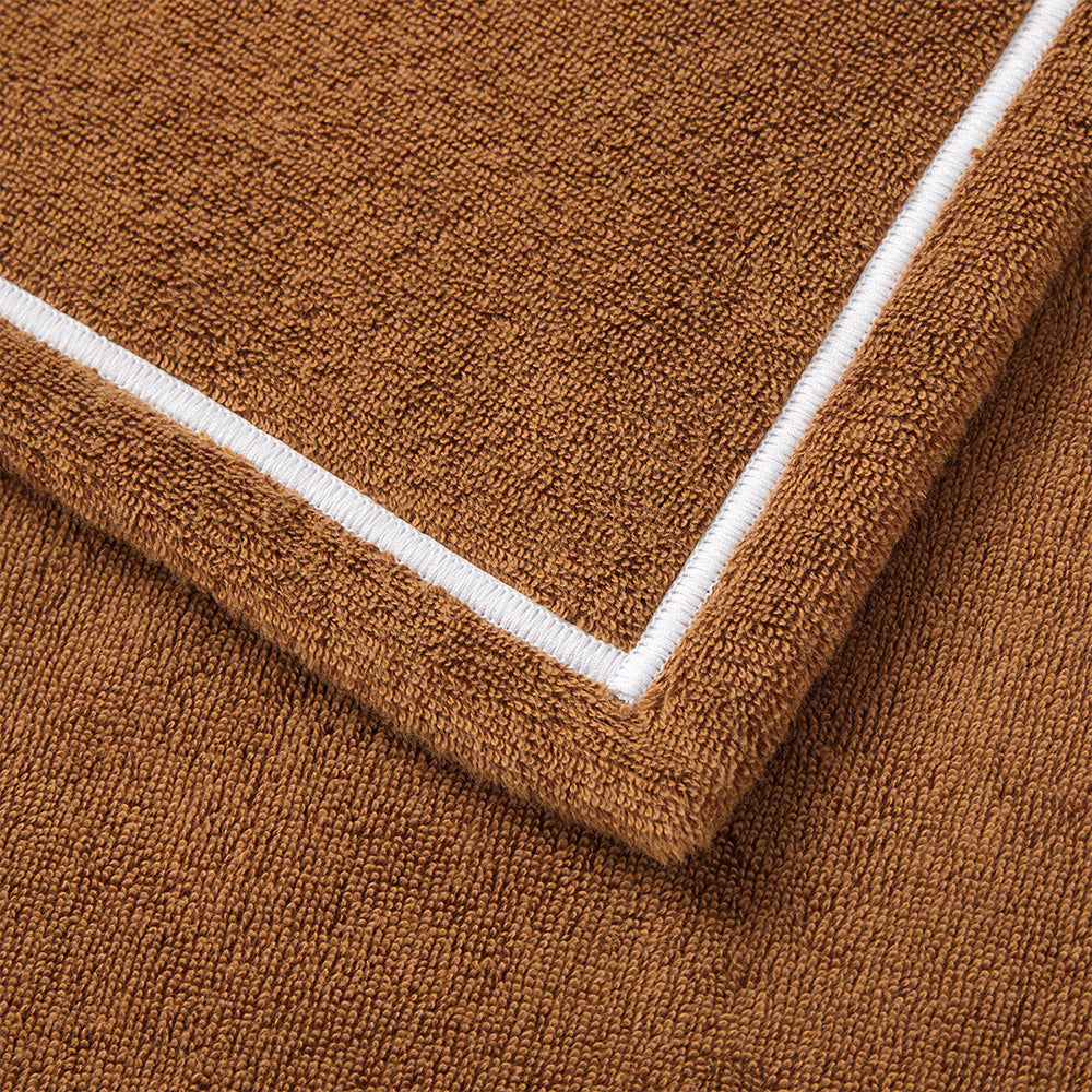 Prosop de fata, 33x33 cm, bumbac, Duetto Camel/Blanc - YVES DELORME