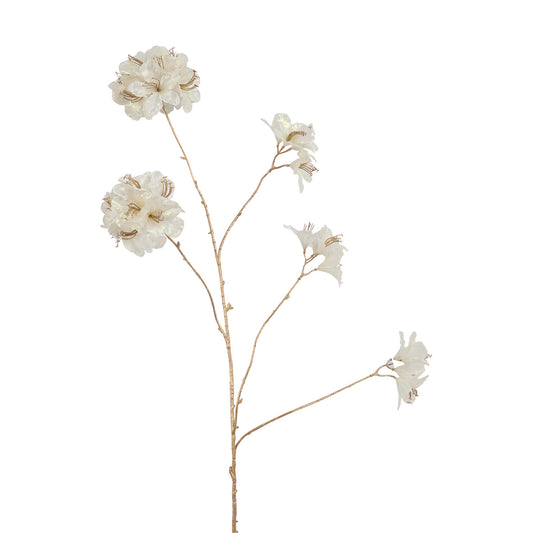 Ramura decorativa Azalea Vivaldi, crem, 119 cm - SIMONA'S CHRISTMAS