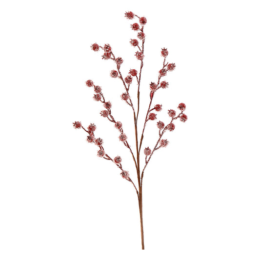 Ramura decorativa Berries inghetate, rosu, 86 cm - SIMONA'S CHRISTMAS