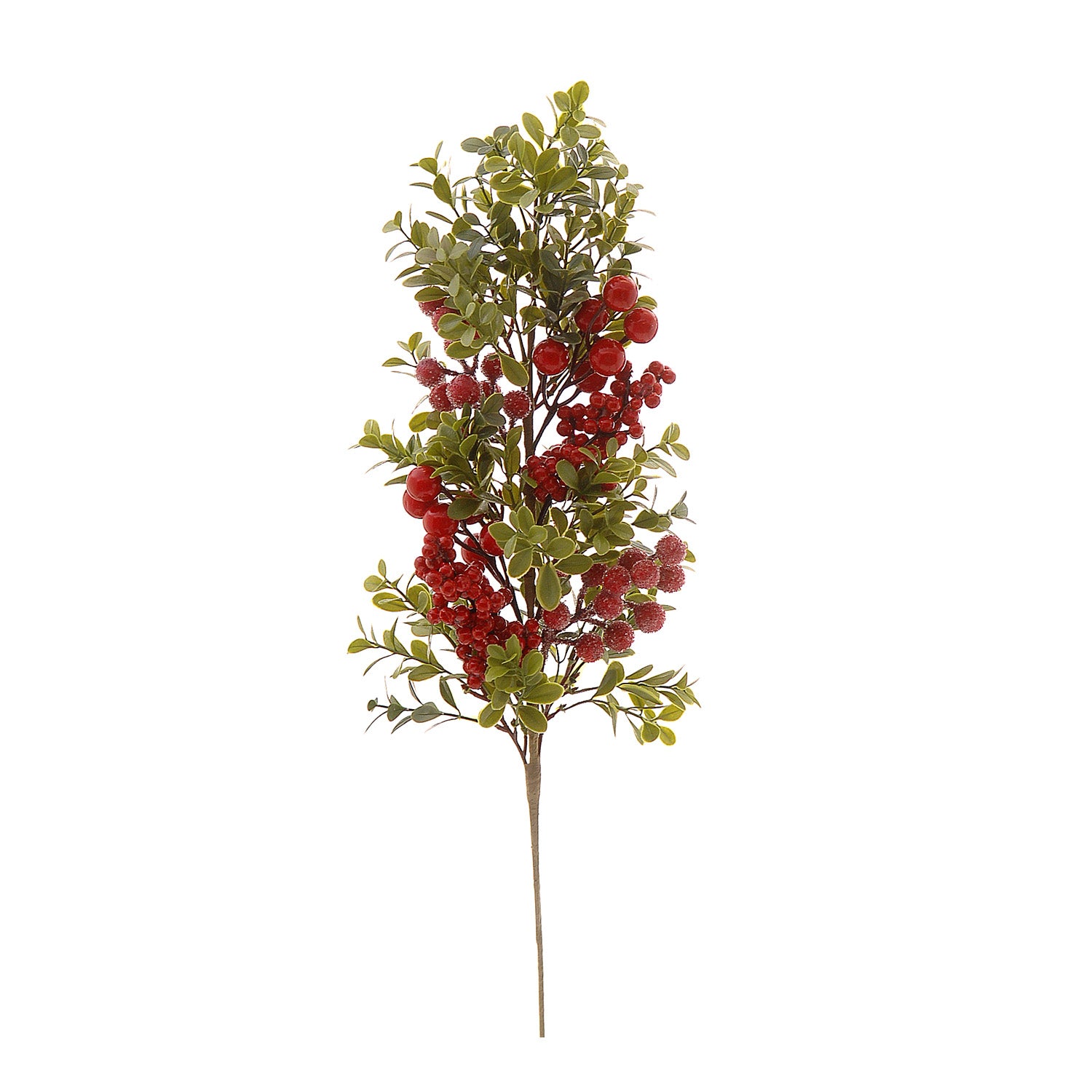 Ramura decorativa Berries, verde/rosu, 60 cm - SIMONA'S CHRISTMAS