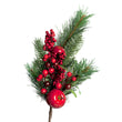 Ramura decorativa brad cu mar, verde/rosu, 60 cm - SIMONA'S CHRISTMAS