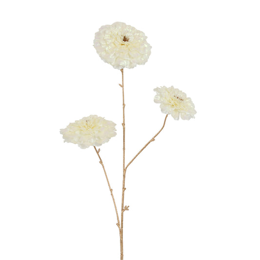 Ramura decorativa Calendula Vivaldi, crem, 78 cm - SIMONA'S CHRISTMAS