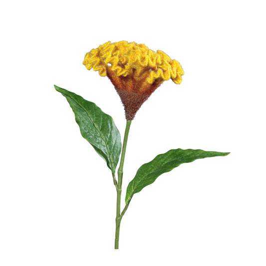 Floare decorativa Celosia, galben, 62 cm - SIMONA'S COLLECTION