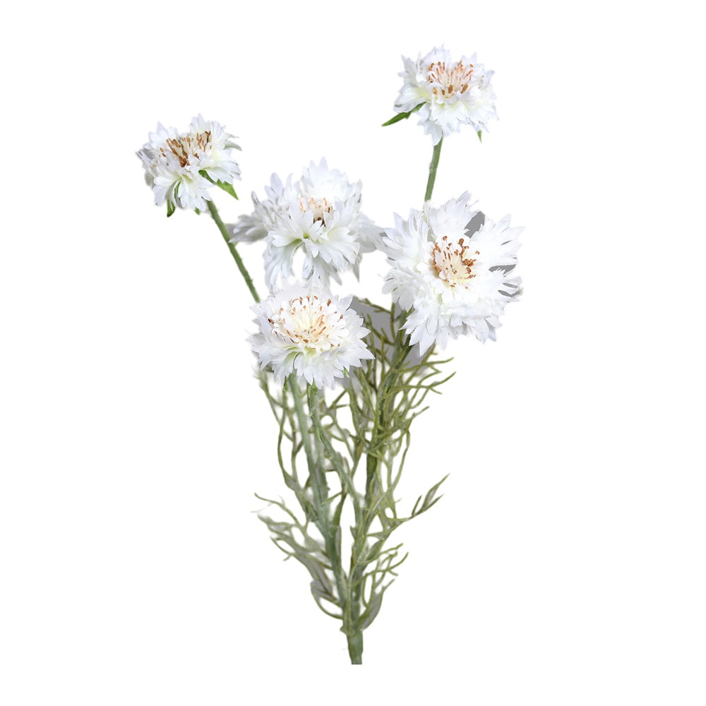 Ramura decorativa Cornflower, alb, 56 cm - SIMONA'S COLLECTION