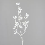 Ramura decorativa Cotton Sclipit, alb, 100 cm - SIMONA'S CHRISTMAS
