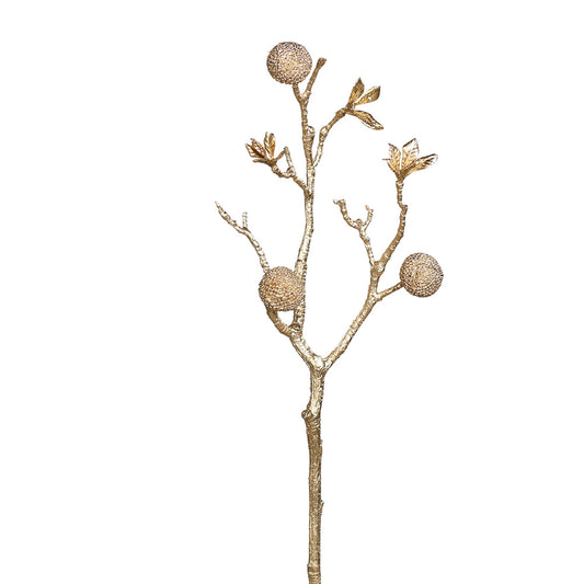 Ramura decorativa Craaspedia, auriu, 45 cm - SIMONA'S CHRISTMAS