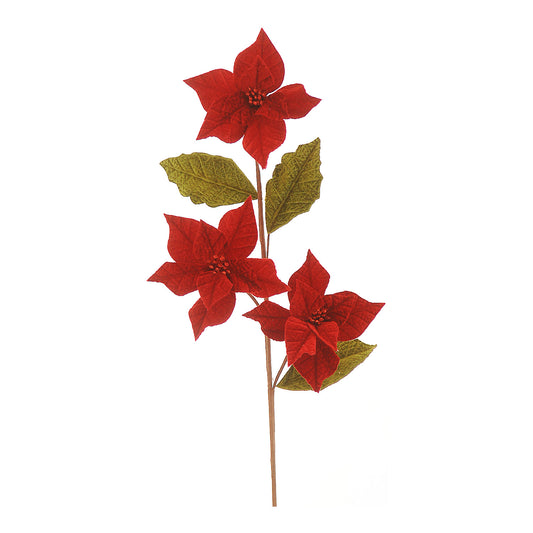 Ramura decorativa Craciunita, rosu, 70 cm - SIMONA'S CHRISTMAS