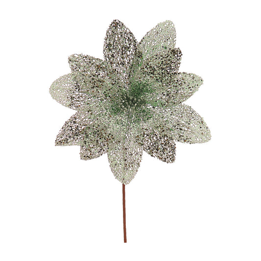 Floare decorativa Craciunita, vernil, 31 cm - SIMONA'S CHRISTMAS
