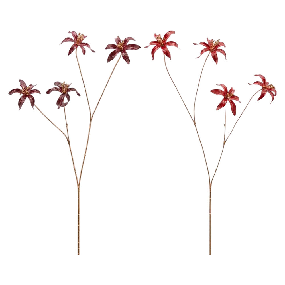 Ramura decorativa de Giglio stelo, corai, 60 cm -SIMONA's Christmas