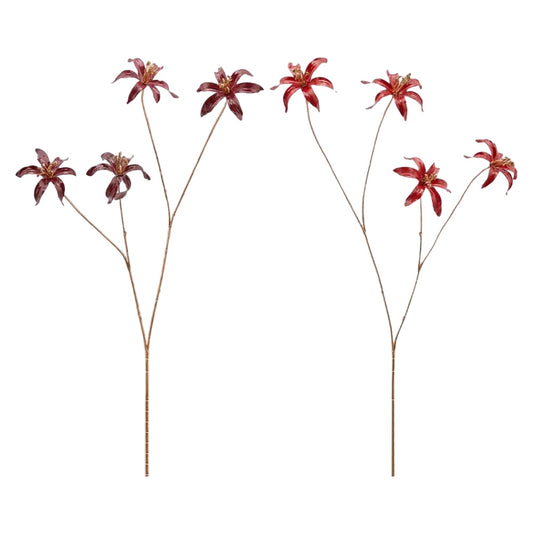 Ramura decorativa de Giglio stelo, corai, 60 cm -SIMONA's Christmas