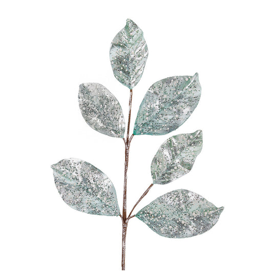 Ramura decorativa Frunze Magnolie, vernil, 66 cm - SIMONA'S CHRISTMAS