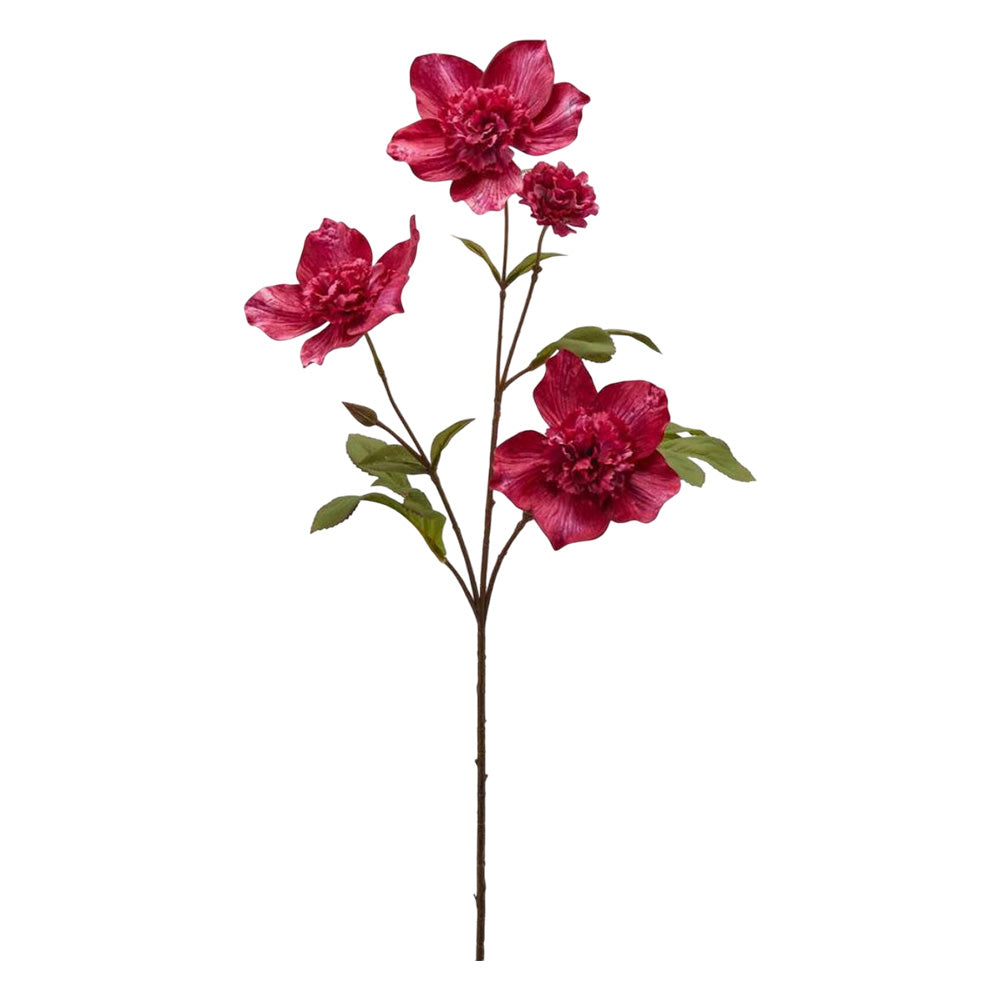 Ramura decorativa Helleborus, roz, 66 cm - SIMONA's Christmas